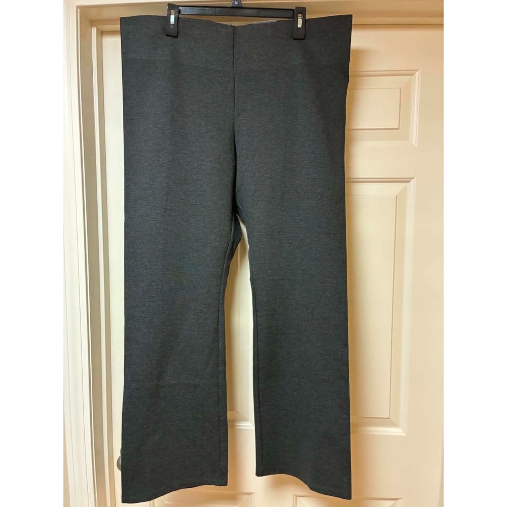 Worthington Womens 1X Bootcut Pants Gray Pull On Career Office Stretch NWT